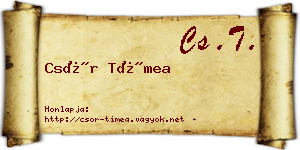 Csór Tímea névjegykártya